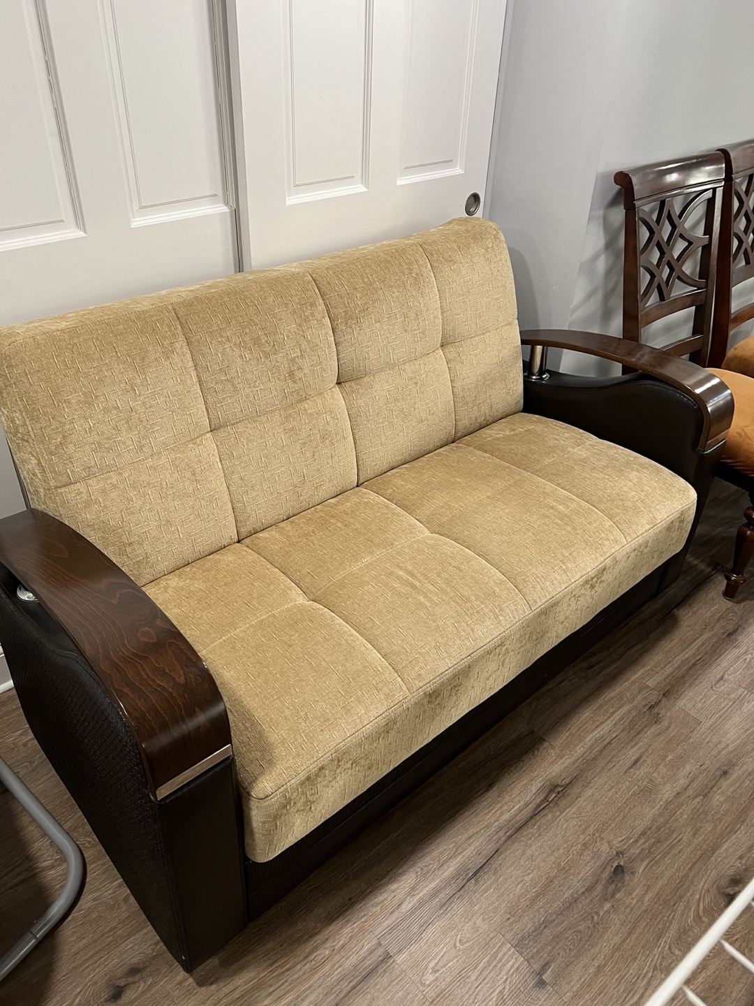 Tan Futon Sofa Bed - photo 2