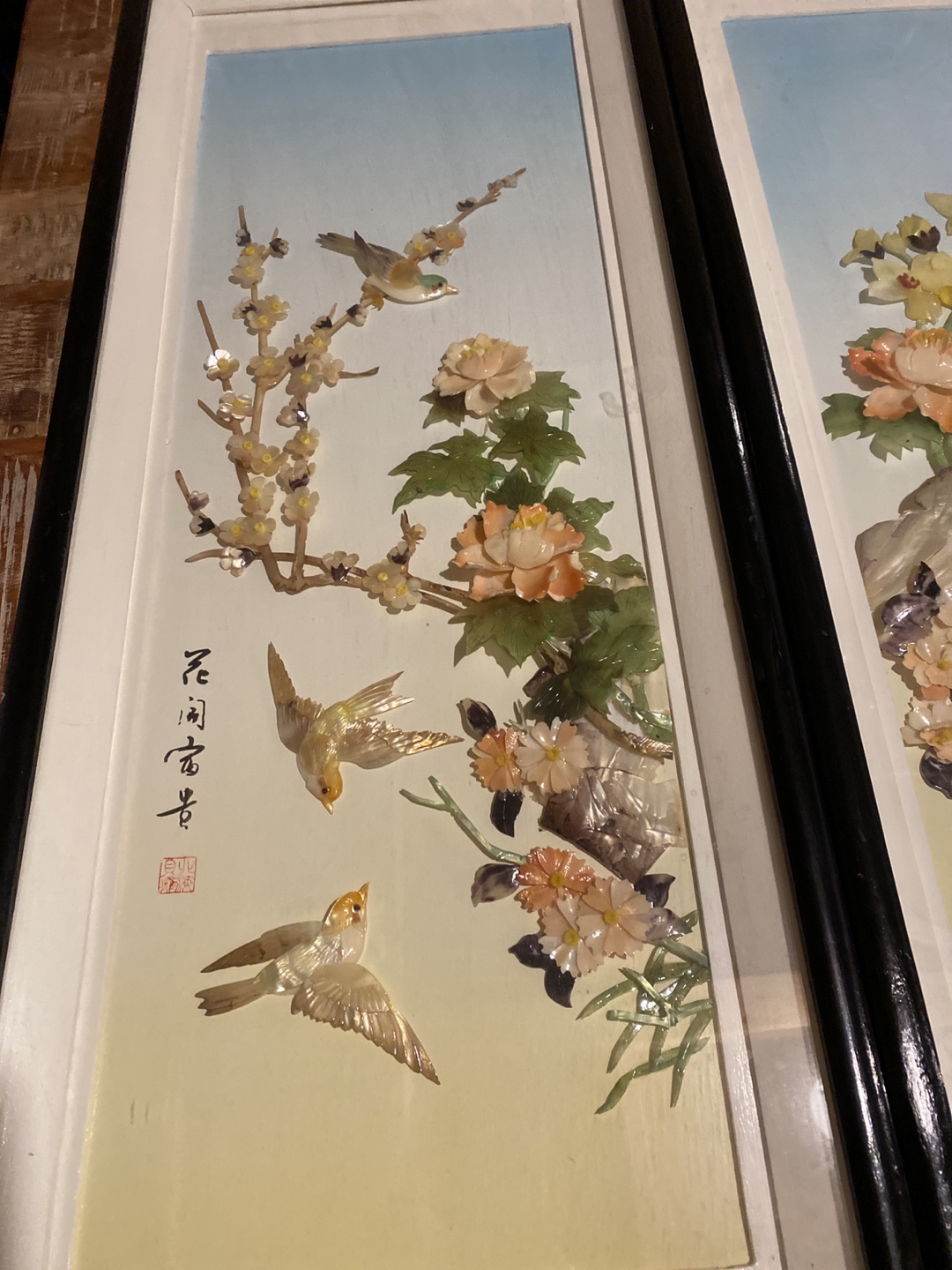 Vintage Pair of Framed Shell Art Panels - photo 3