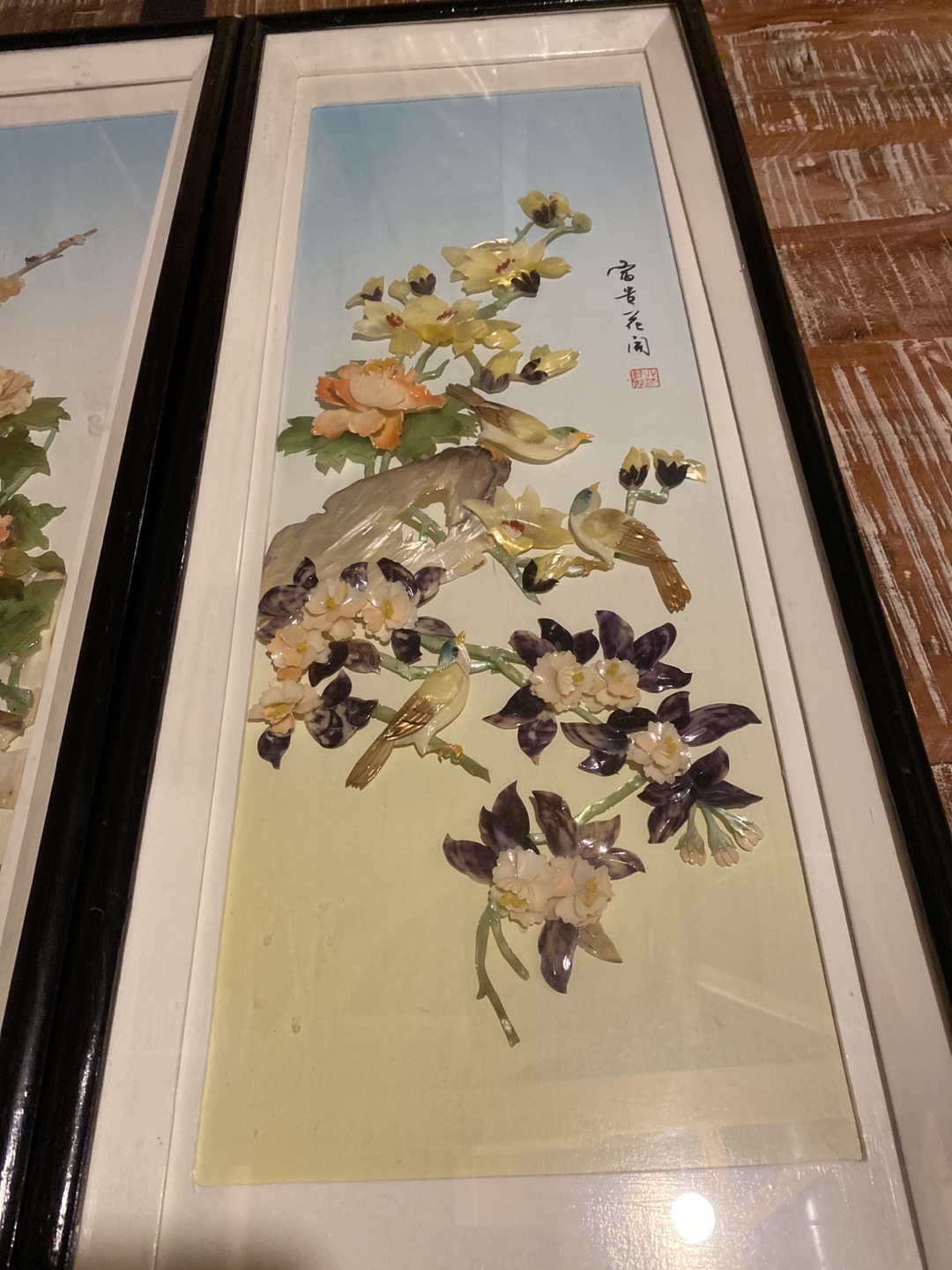 Vintage Pair of Framed Shell Art Panels - photo 2