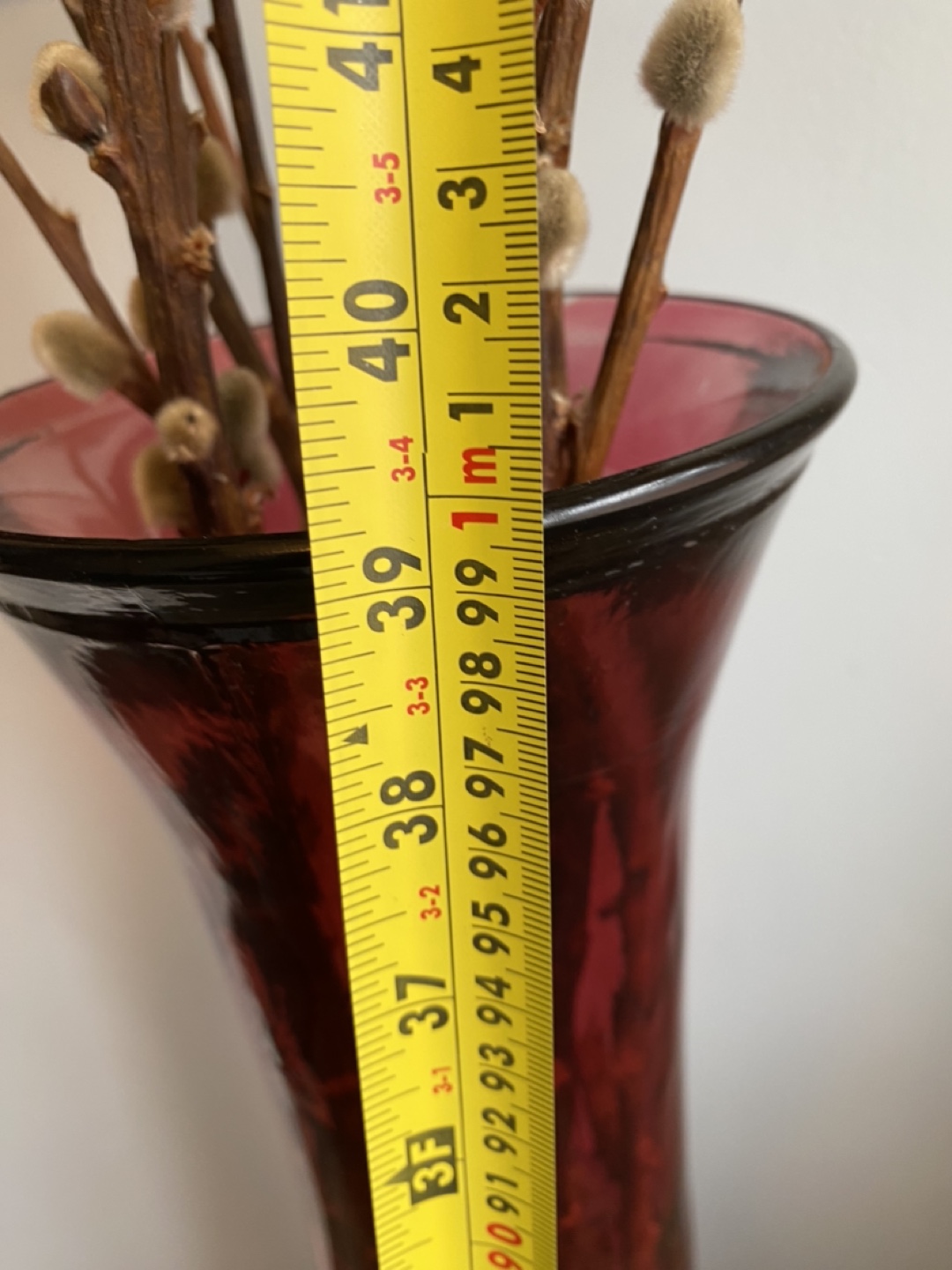 Tall Red Floor Glass Vase - photo 3