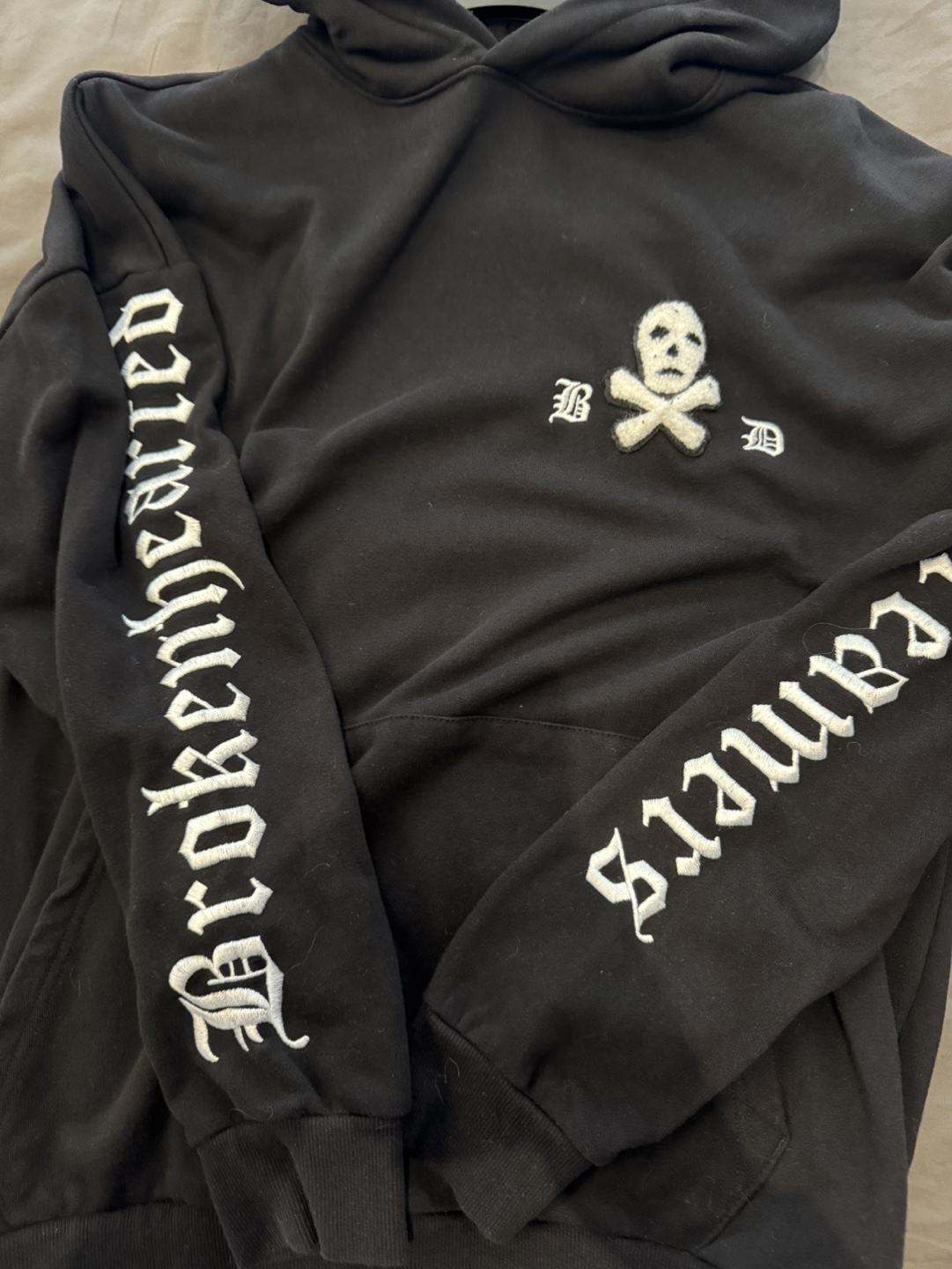 Black Hoodie with Skull Patch