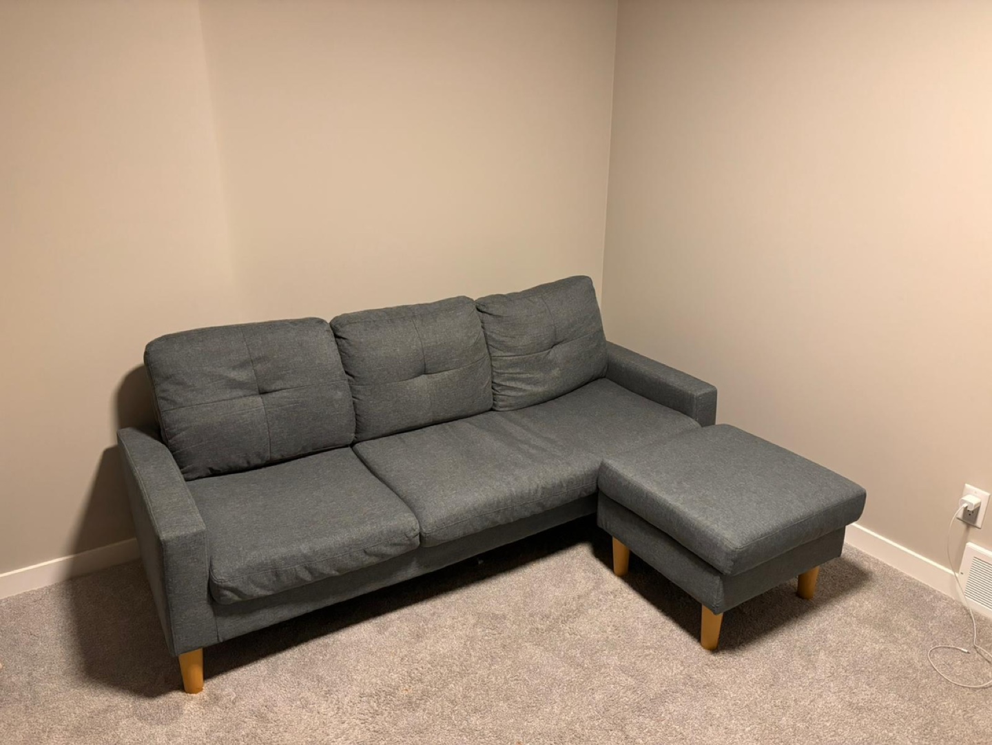 Grey Sectional Sofa with Ottoman 350$