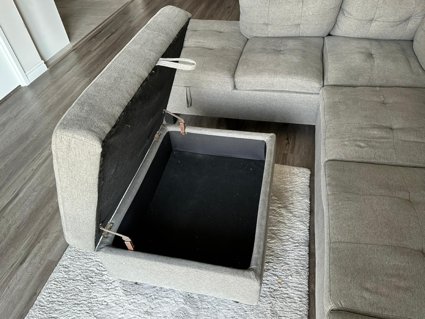 Grey Sectional Sofa with Ottoman - photo 3