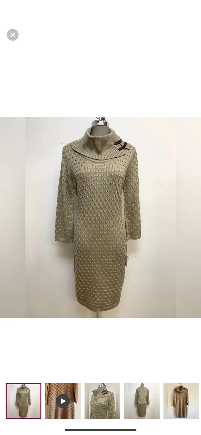 Calvin Klein Turtleneck Sweater Dress thumbnail