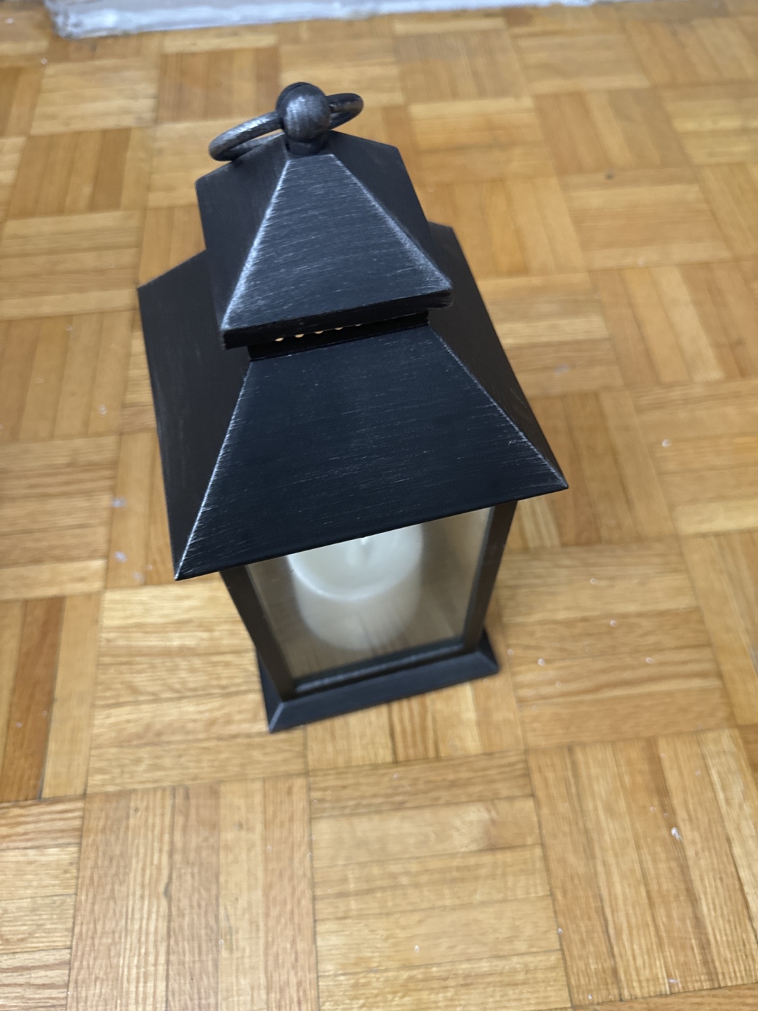Black Metal Lantern with Candle - photo 2