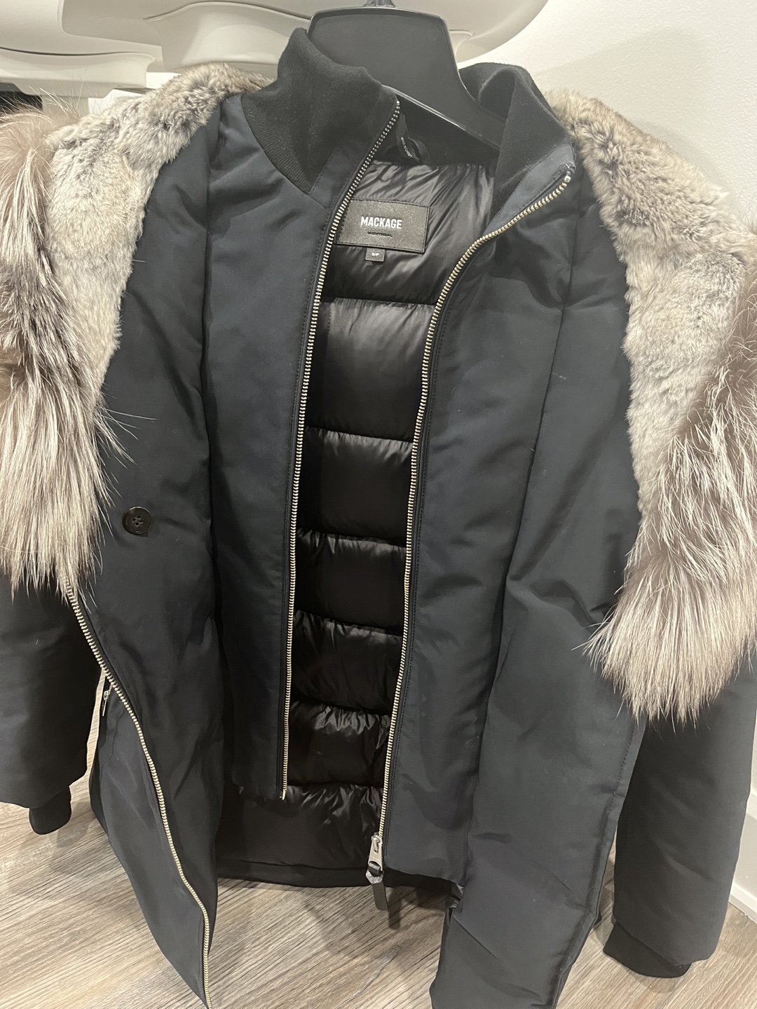 Mackage Women's Black Down Jacket with Fur Hood