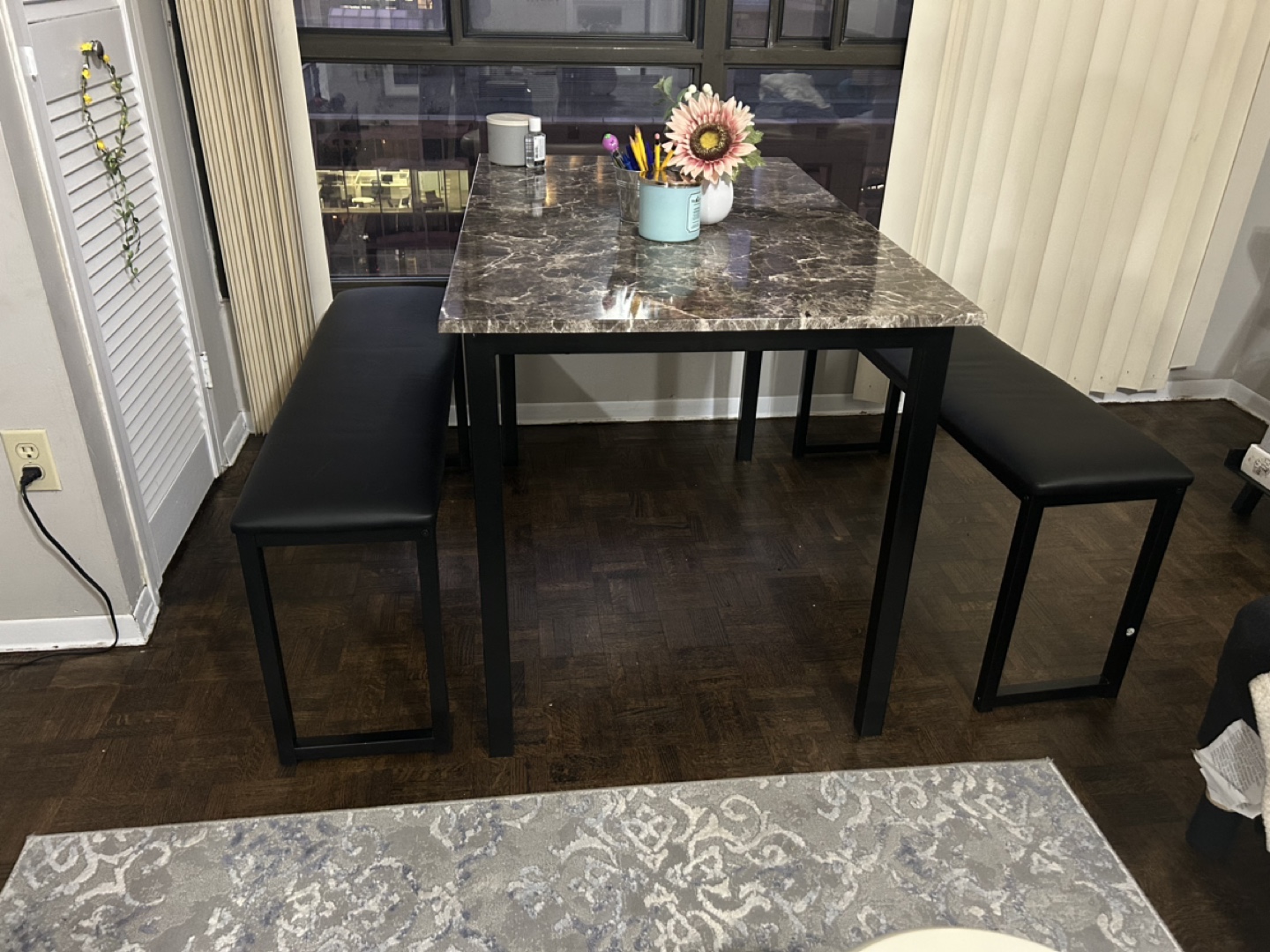 Dining Table Set with Benches - photo 2