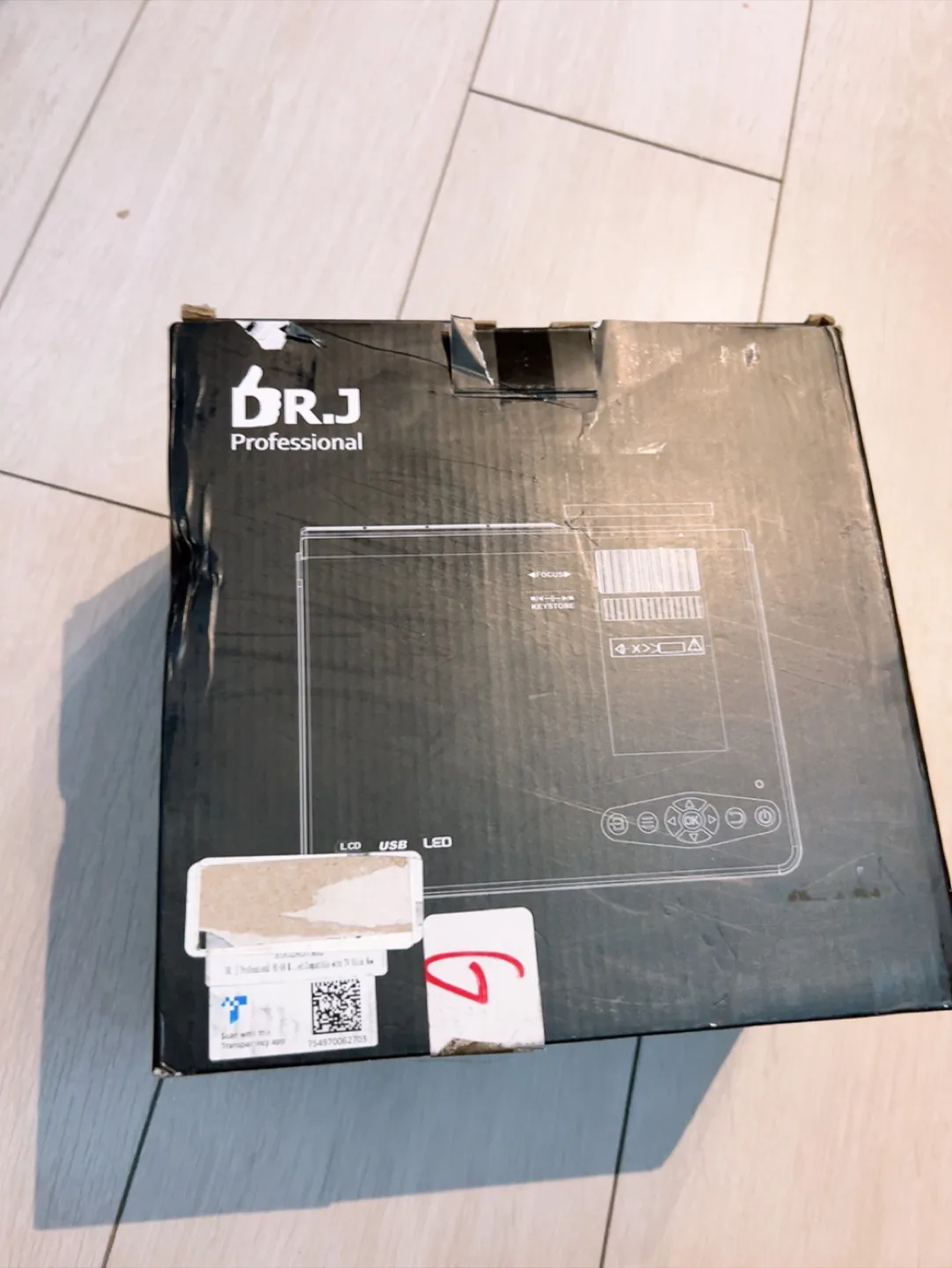 🥕Open box🥕 DRJ Upgrade 7500Lumens Mini Projector with Screen image indicator(8)