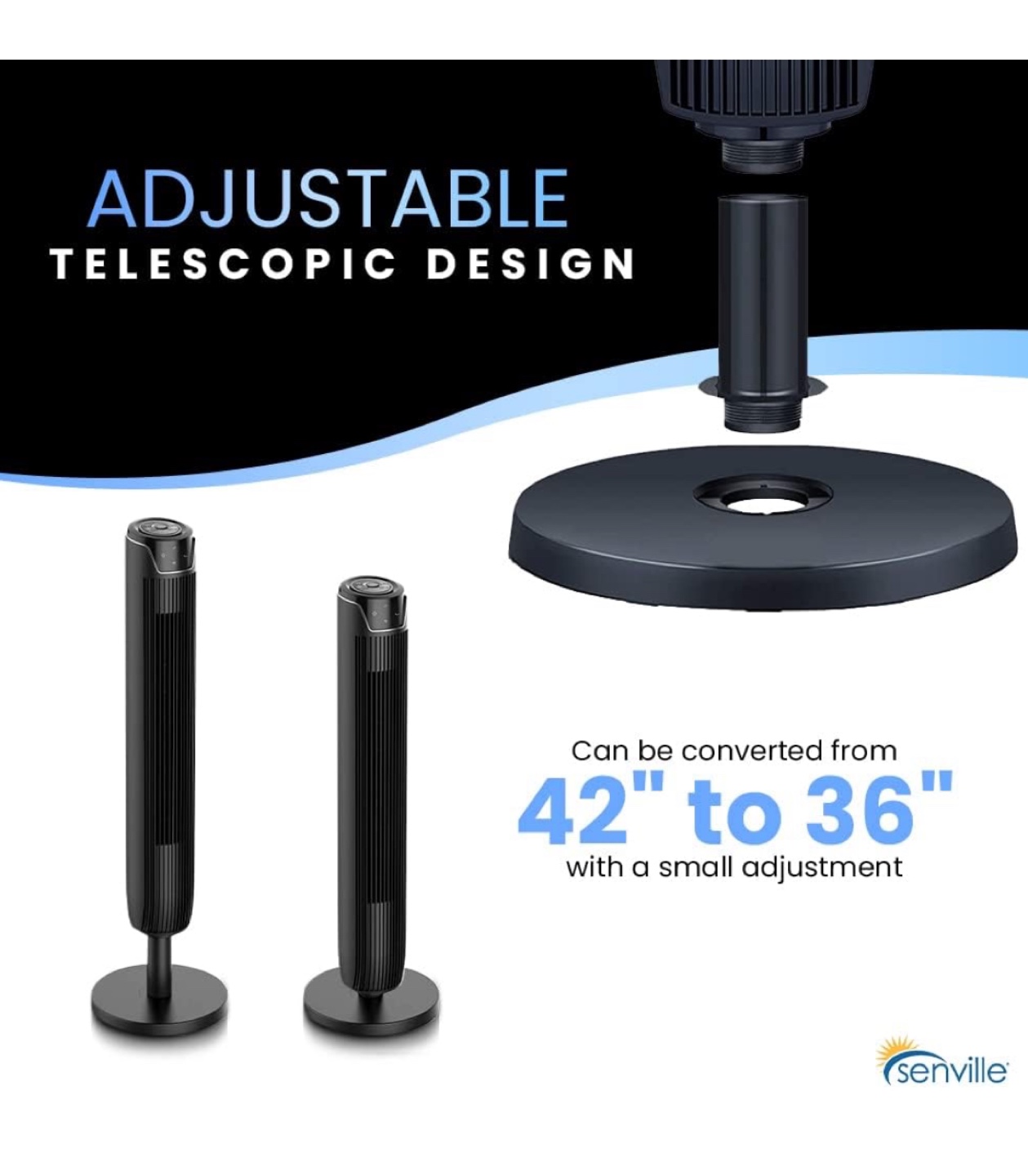 Adjustable Oscillating Tower Fan - photo 2