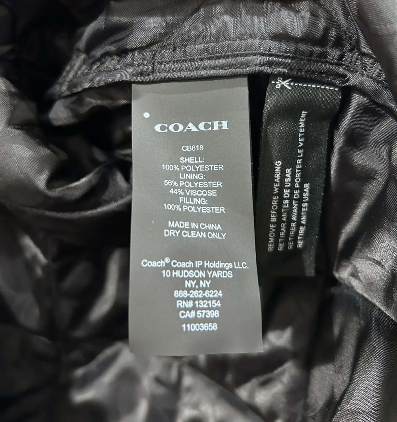 Black Quilted Jacket with Belt image indicator(6)