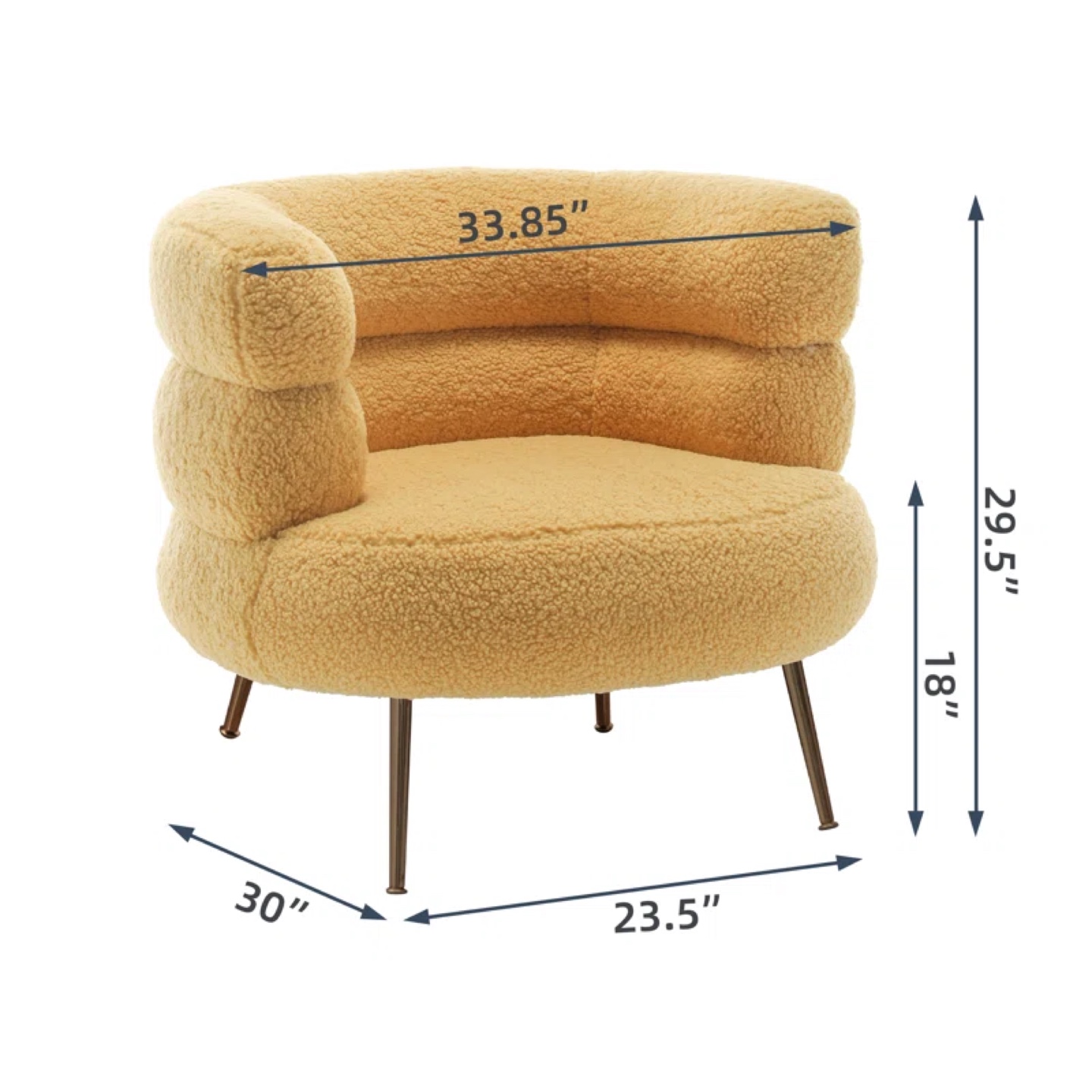Yellow Plush Armchair - photo 2