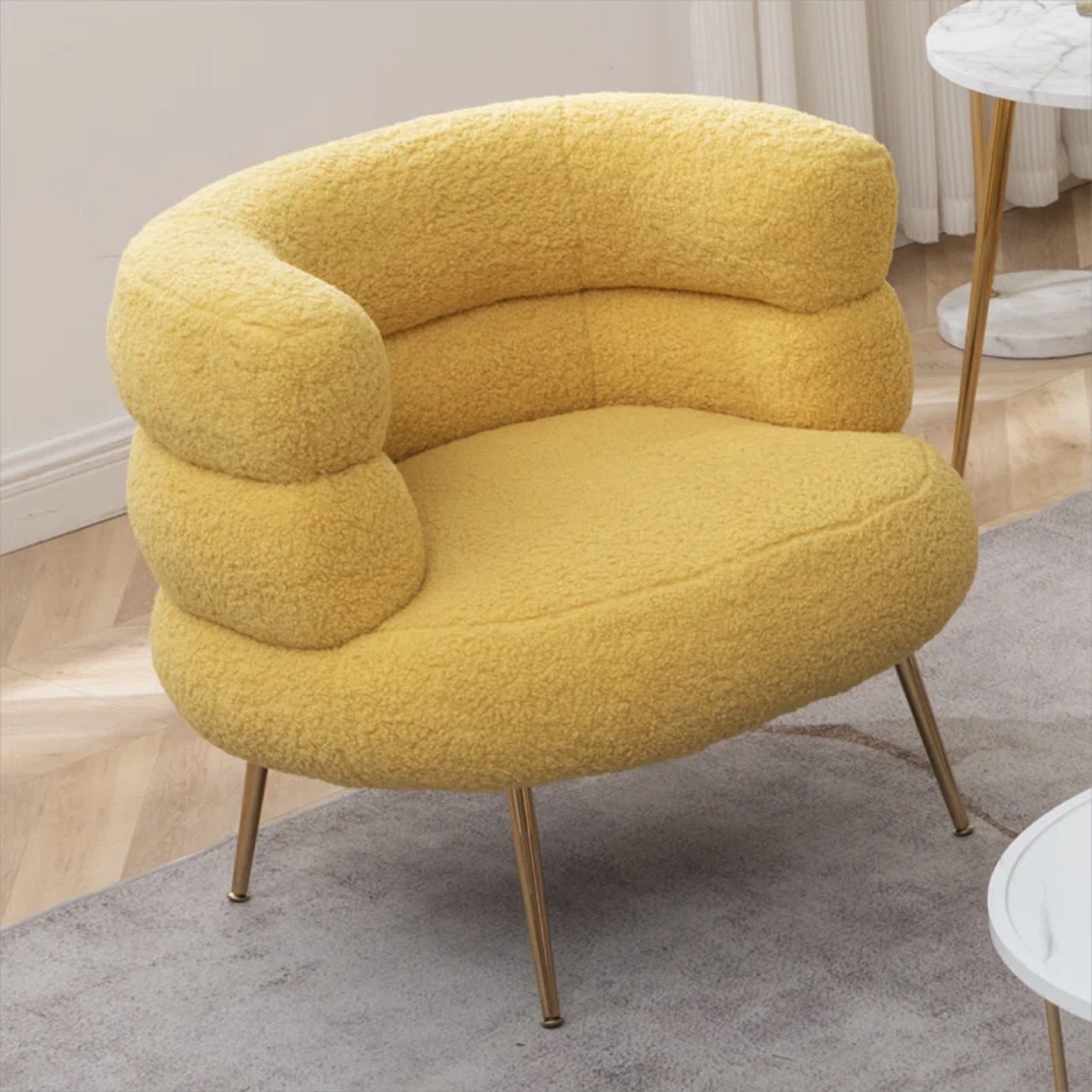 Yellow Plush Armchair