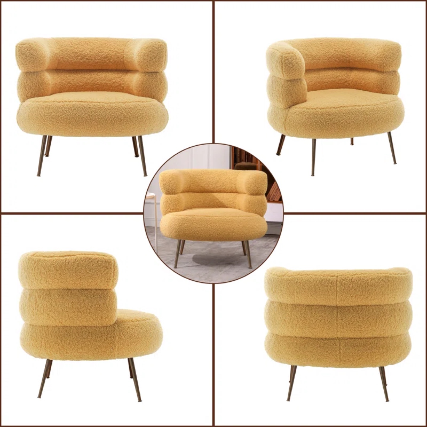 Yellow Plush Armchair - photo 4