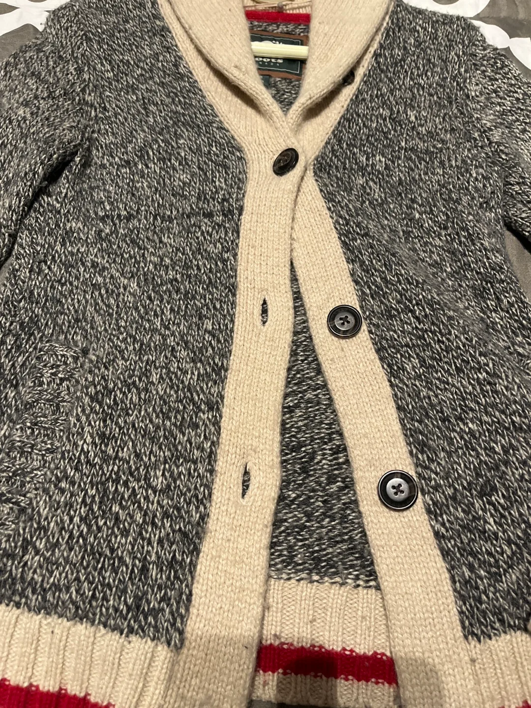 Women’s roots Grey & White Knit Cardigan  small image indicator(2)