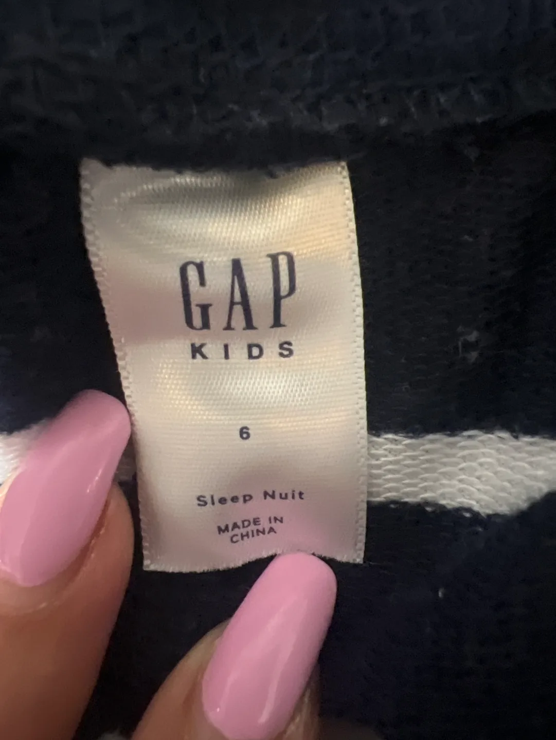 Gap Kids Size 6 Blue and White Striped Pajama Pants image indicator(2)