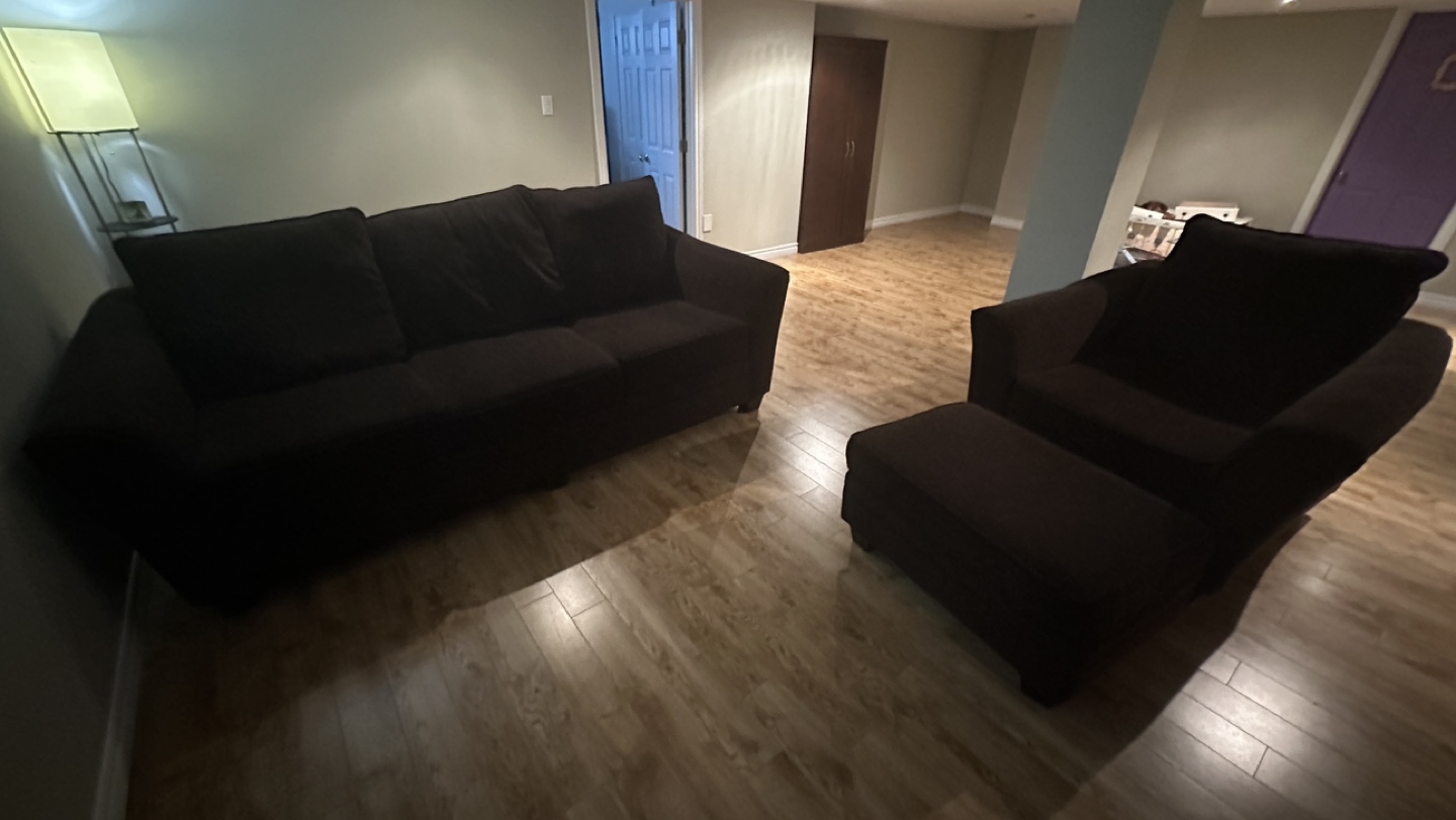Brown Sofa, Loveseat, and Ottoman Set - photo 3