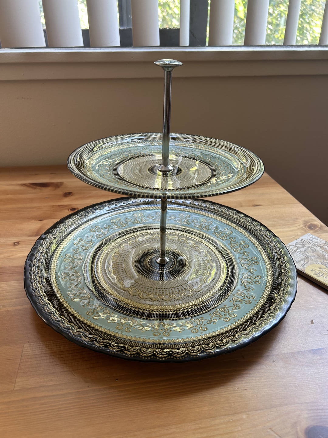 Two Tier Glass Serving Stand - photo 2