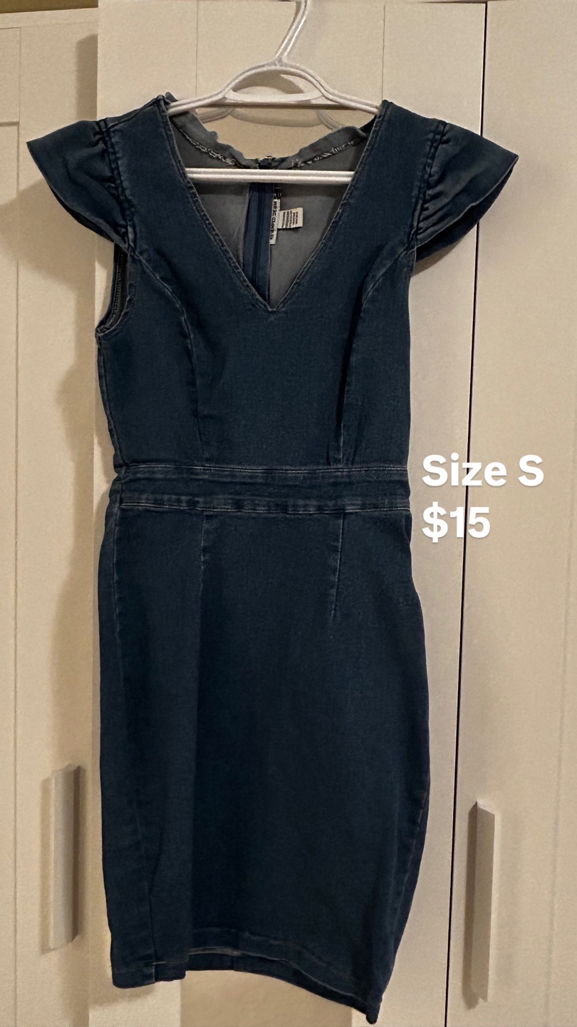 Denim Dress with Ruffled Sleeves