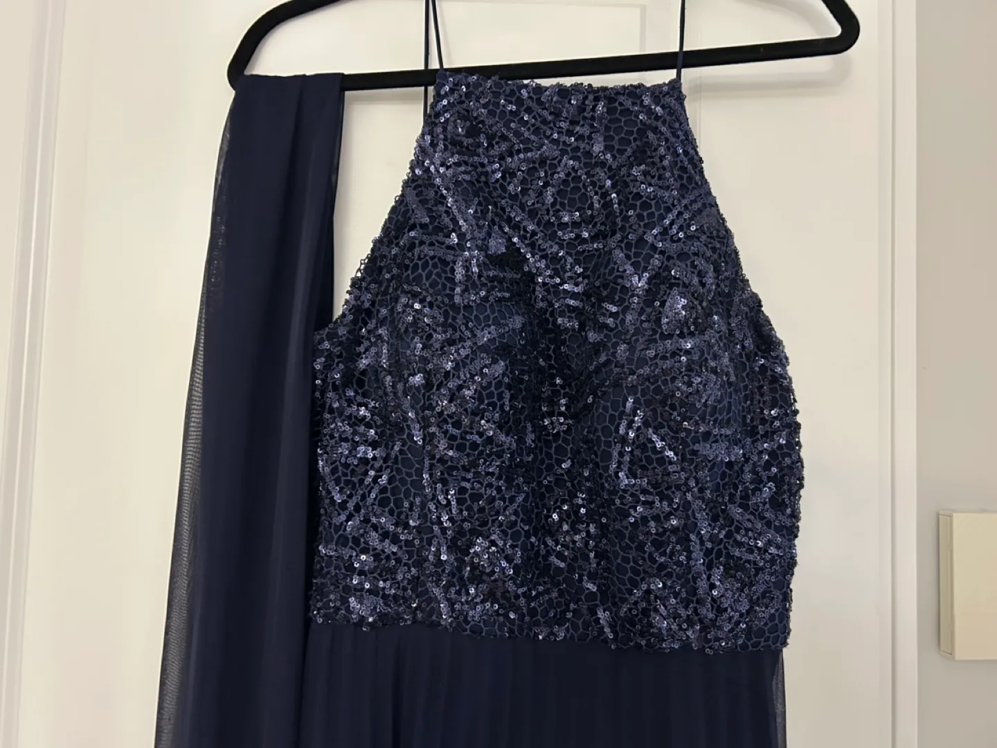 Navy Blue Sequin Halter Dress image indicator(3)