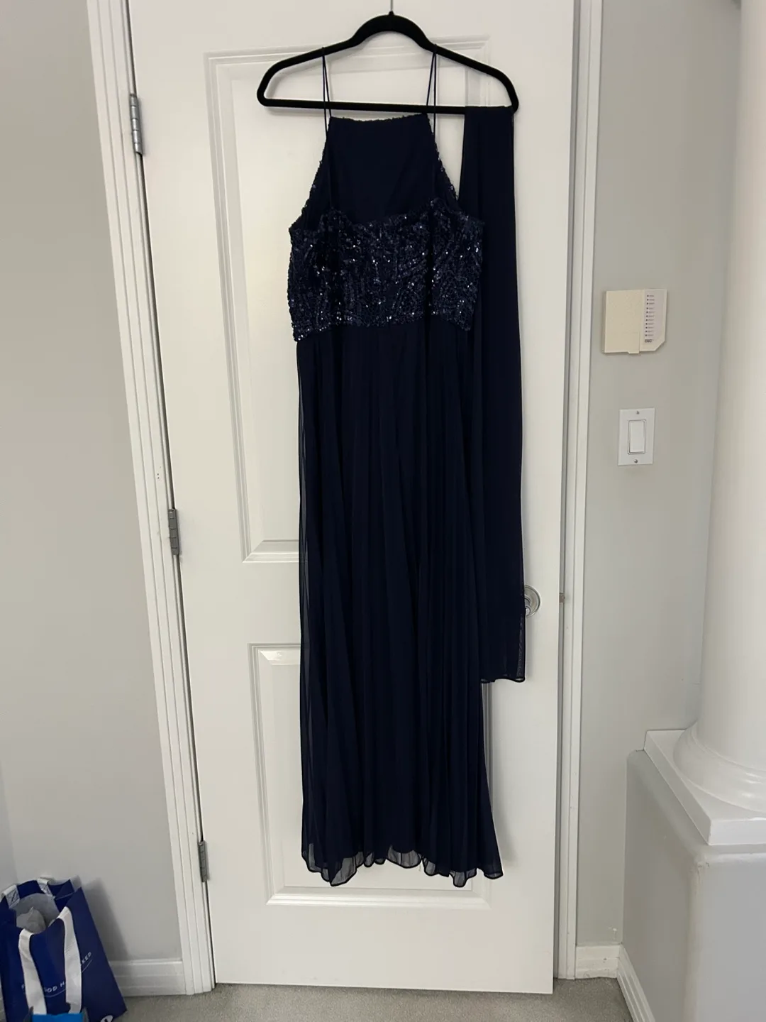 Navy Blue Sequin Halter Dress image indicator(4)