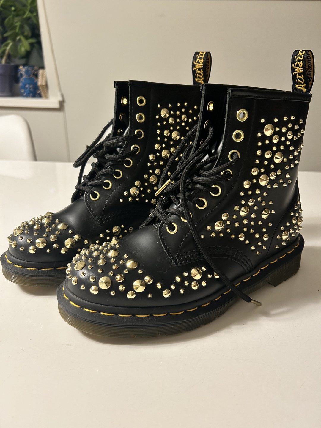 Dr. Martens 1460 Gold Studded Boots - photo 2