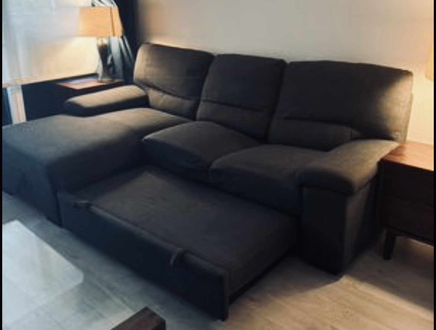 Pop-Up/Pull-Out Sectional Sofa Bed - Charcoal - photo 4