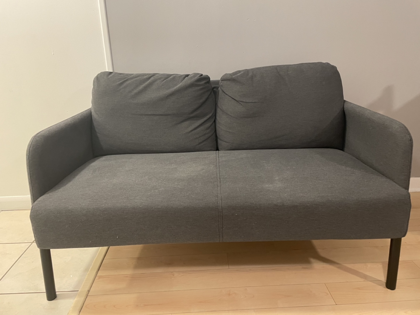 Grey loveseat
