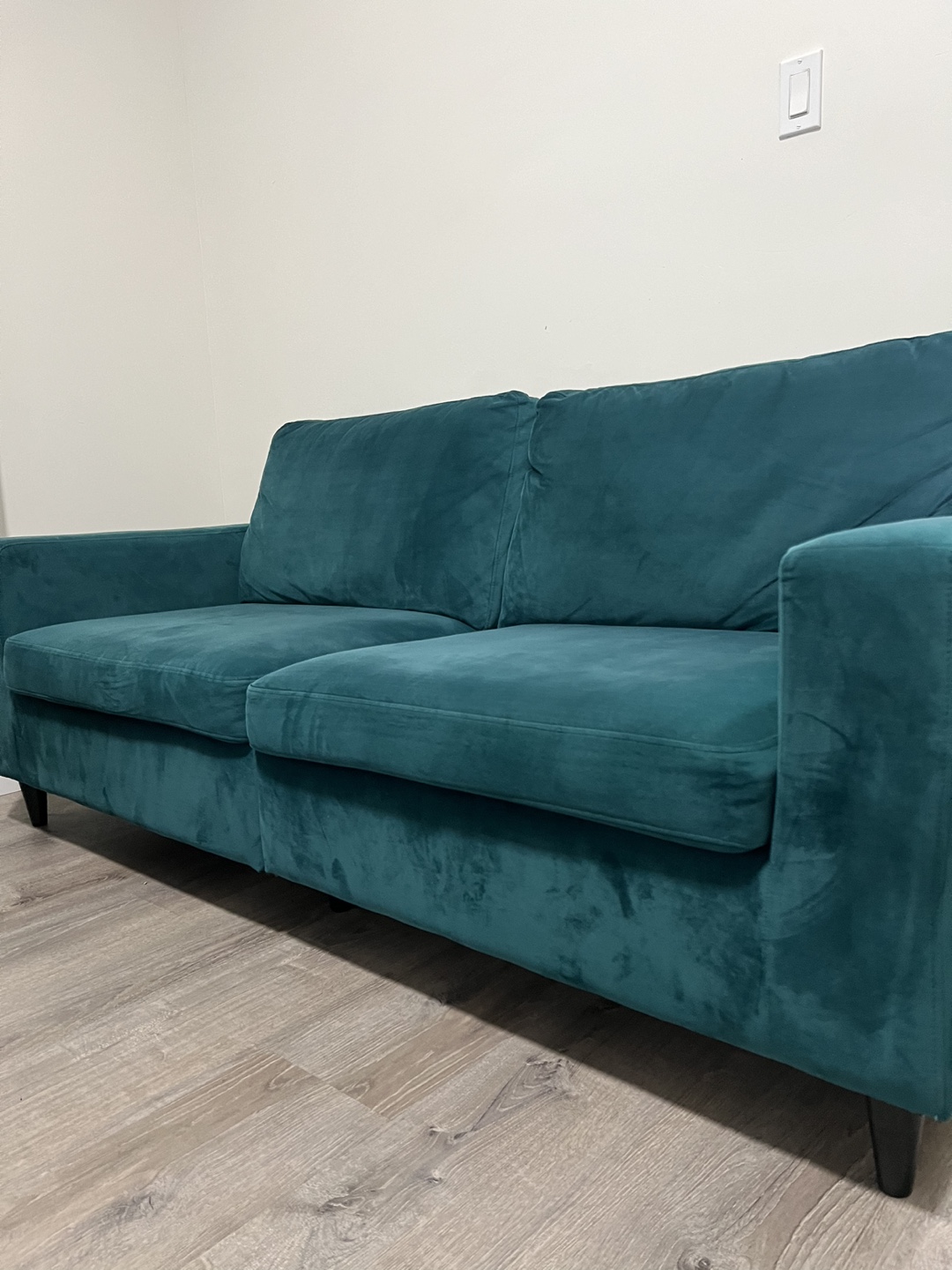 Teal Velvet Sofa - photo 4