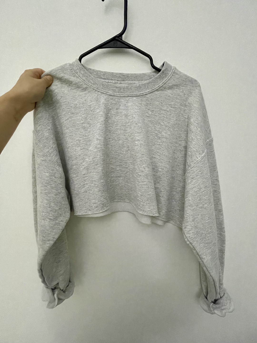 Grey Crop Sweatshirt, size M