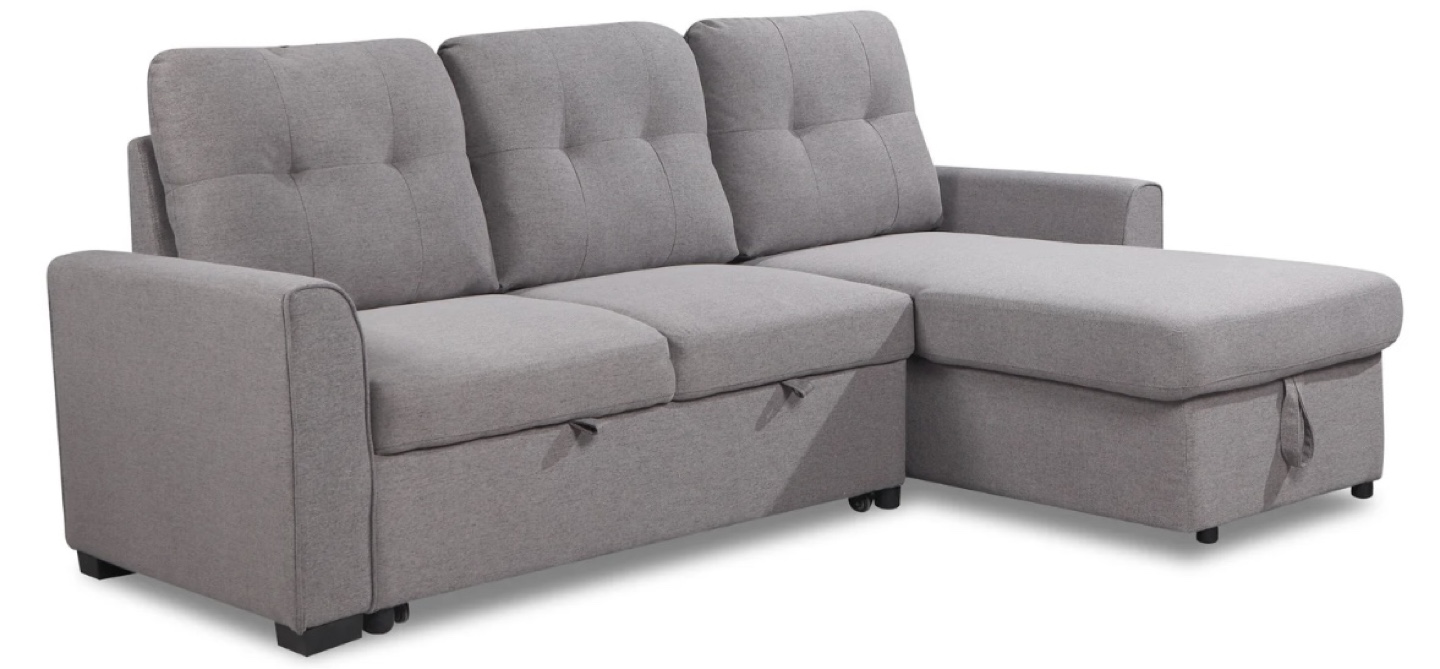 Grey Sectional Sofa with Storage