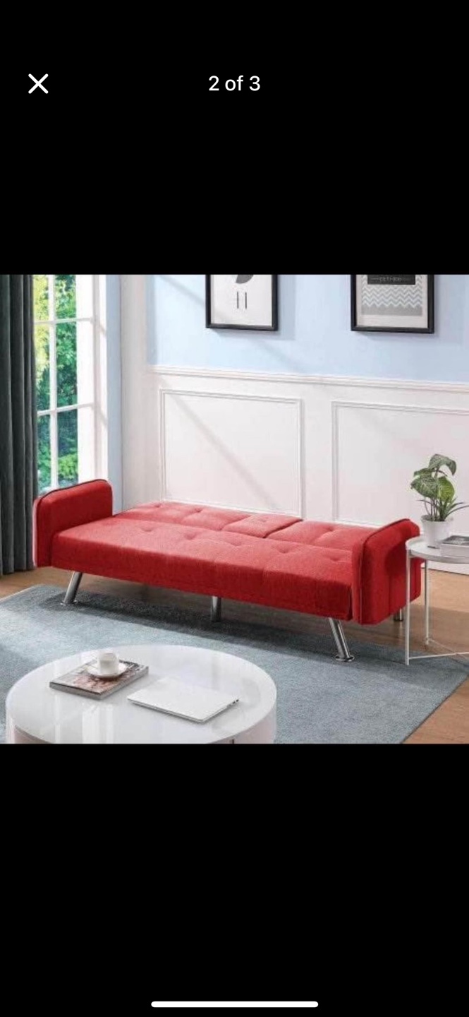 Red Futon Sofa Bed - photo 2
