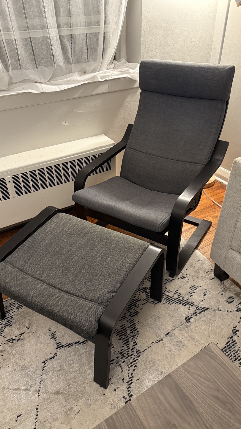 IKEA Poang Armchair and Footstool