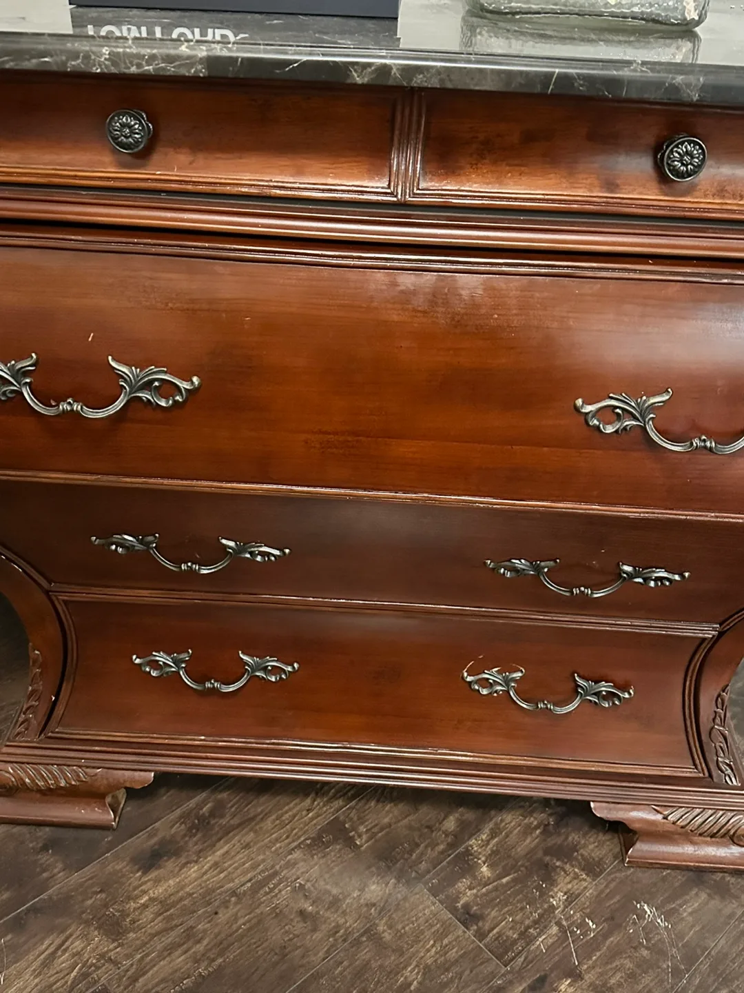 🧡 Antique-Style Chest of Drawers with Marble Top image indicator(5)