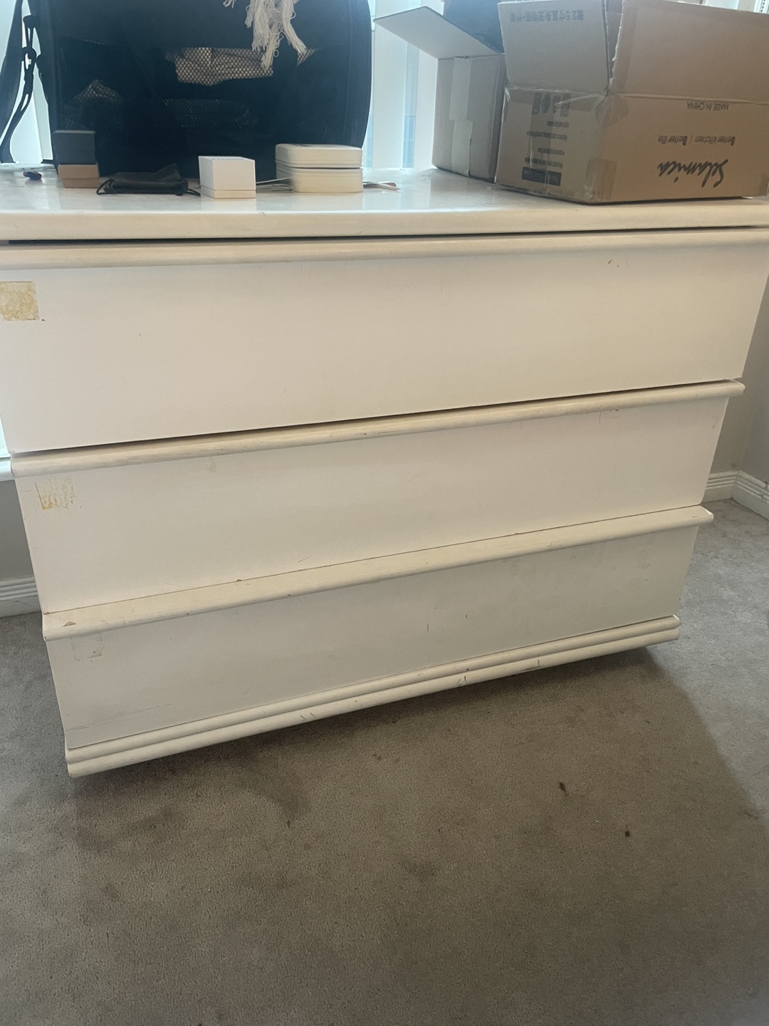 Free! White Three-Drawer Dresser/ moving sale