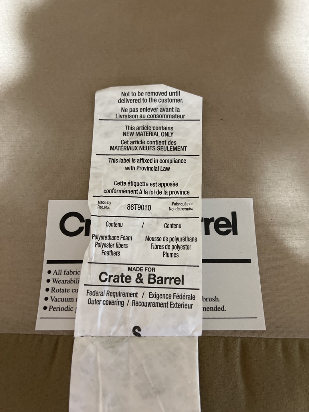 Crate & Barrel Loveseat - photo 5