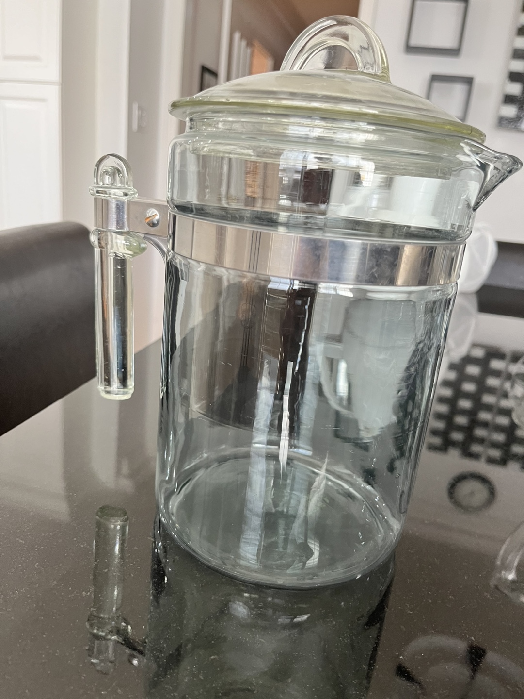 Vintage Glass Coffee Pot - Pyrex stamp at bottom
