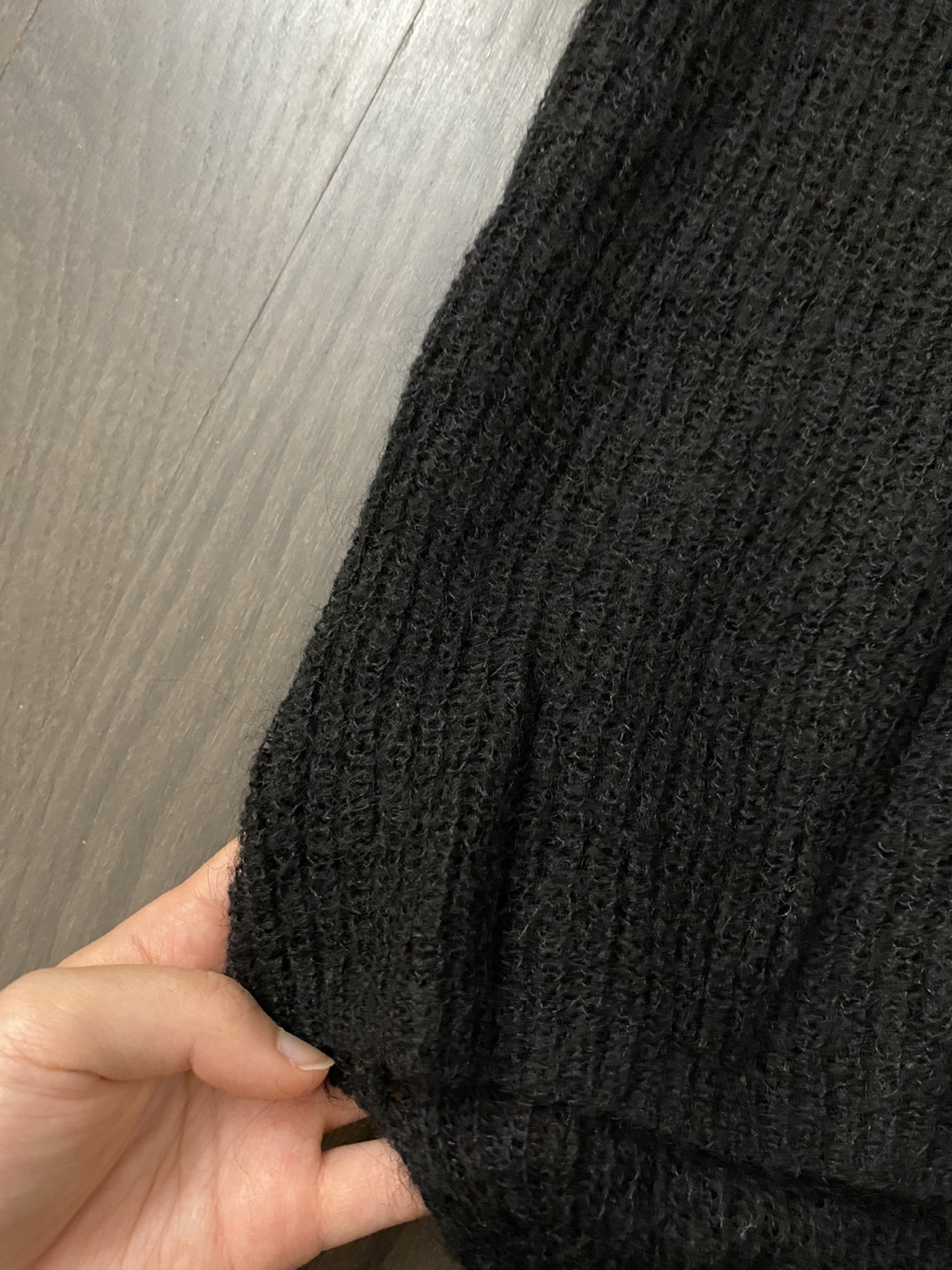 Black Knit Ribbed Long Sleeve Top, size S - photo 2