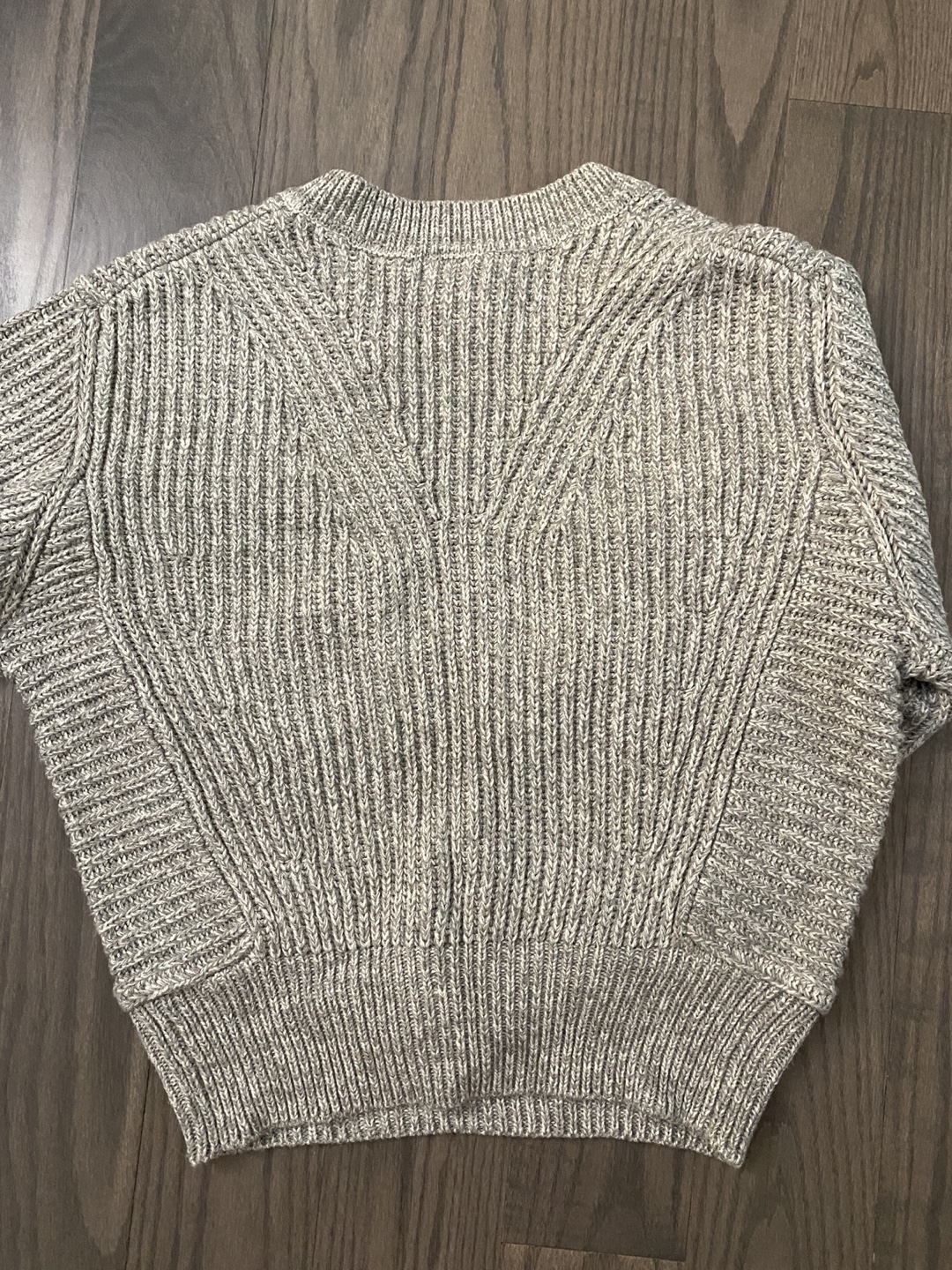 Grey V-Neck Knit Sweater, size XS - photo 2