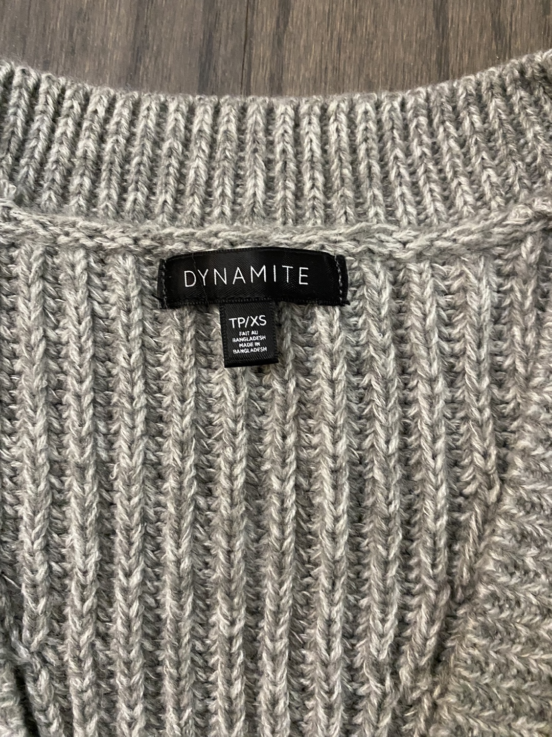 Grey V-Neck Knit Sweater, size XS - photo 3