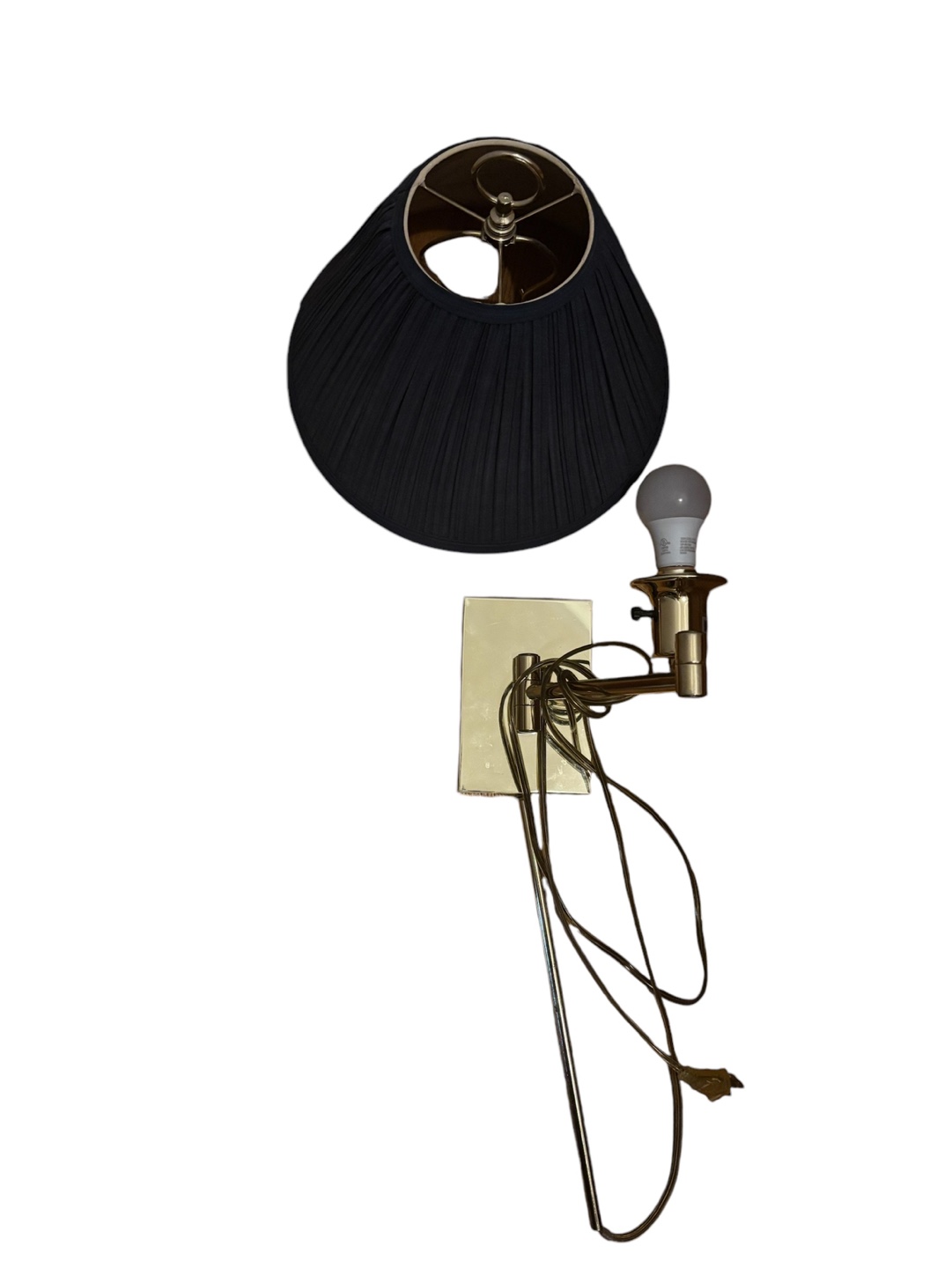 Touch Gold Wall Sconce with Navy Shade