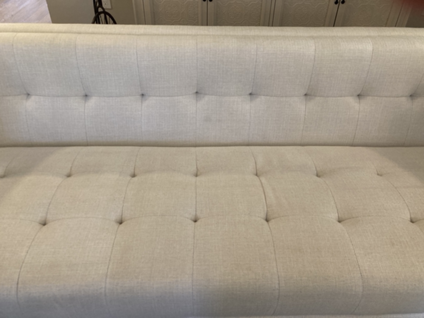 Modern off White Sofa freshly steam cleaned - photo 3