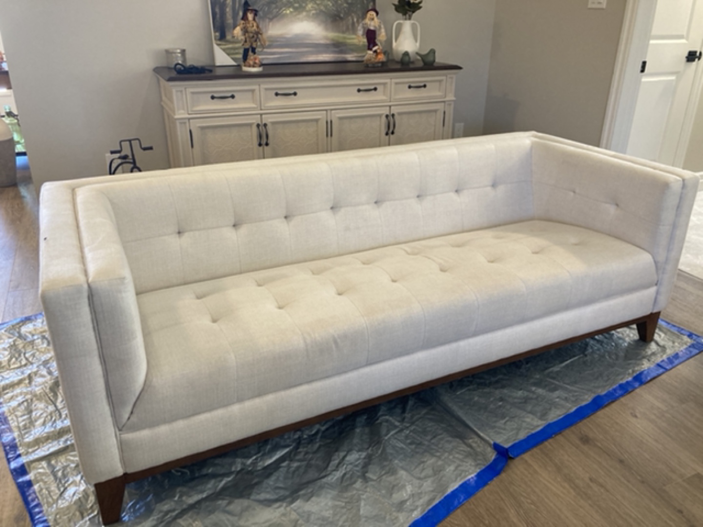 Modern off White Sofa freshly steam cleaned