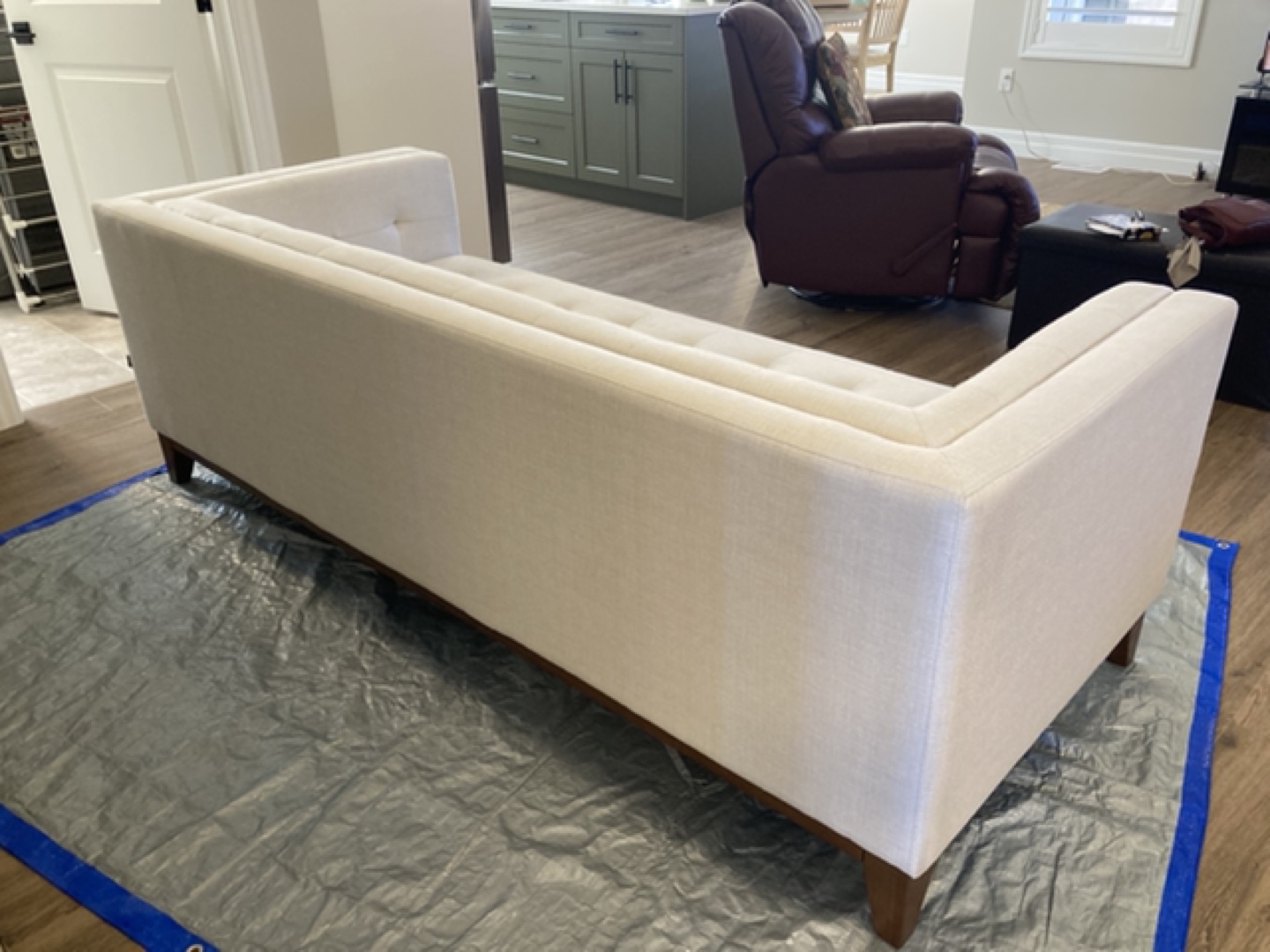 Modern off White Sofa freshly steam cleaned - photo 4