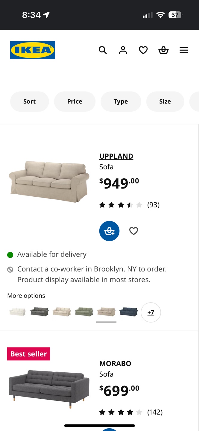 IKEA UPPÅLAND 3-Seat Sofa