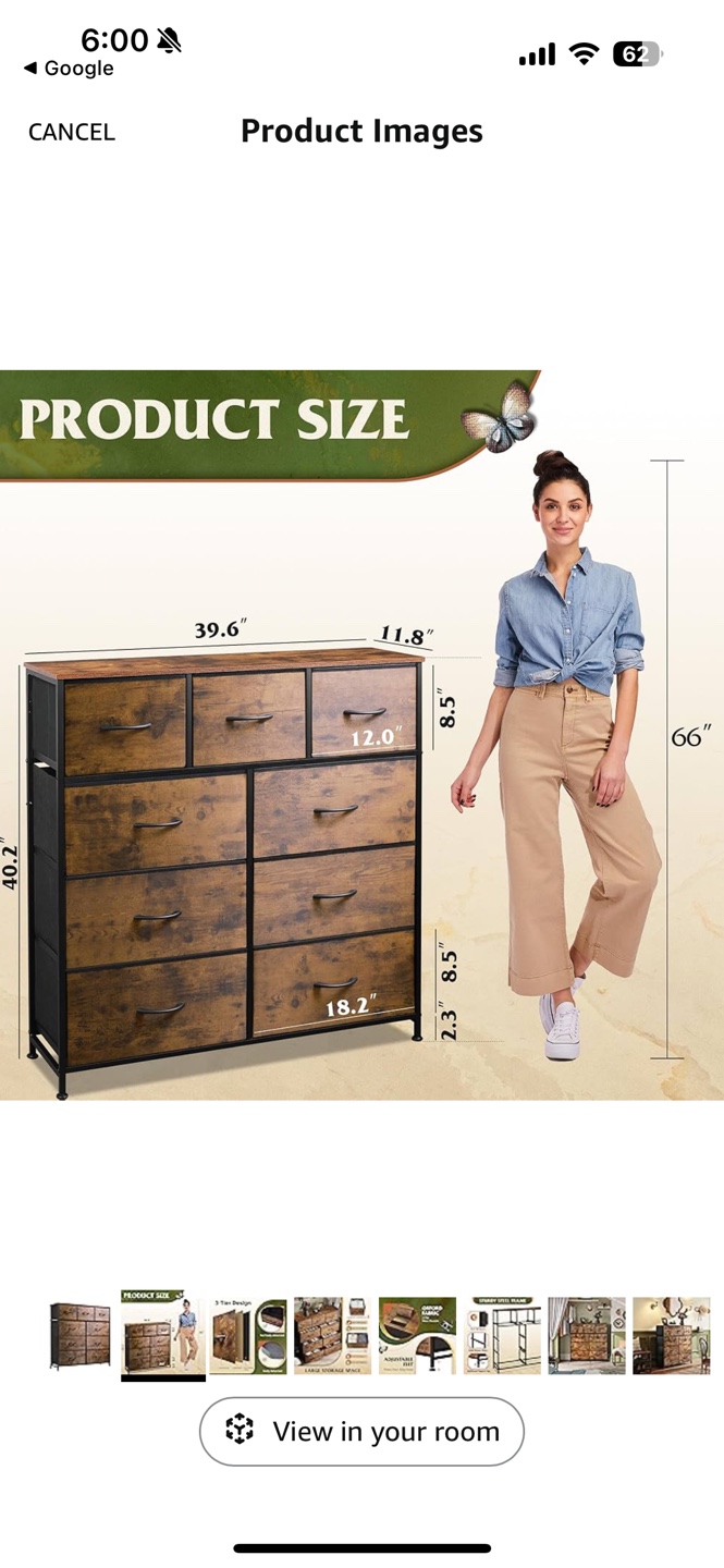 Rustic 9 Drawer Chest with 2 Storage Bins - photo 2