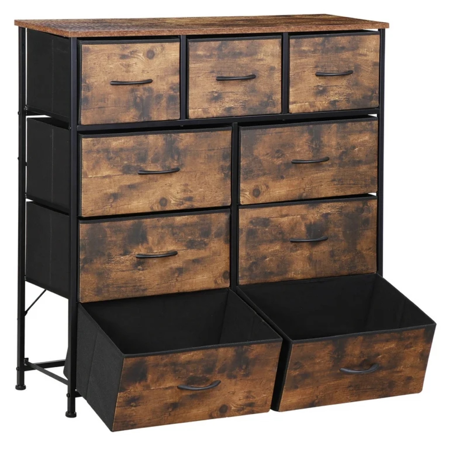 Rustic 9 Drawer Chest with 2 Storage Bins - photo 4