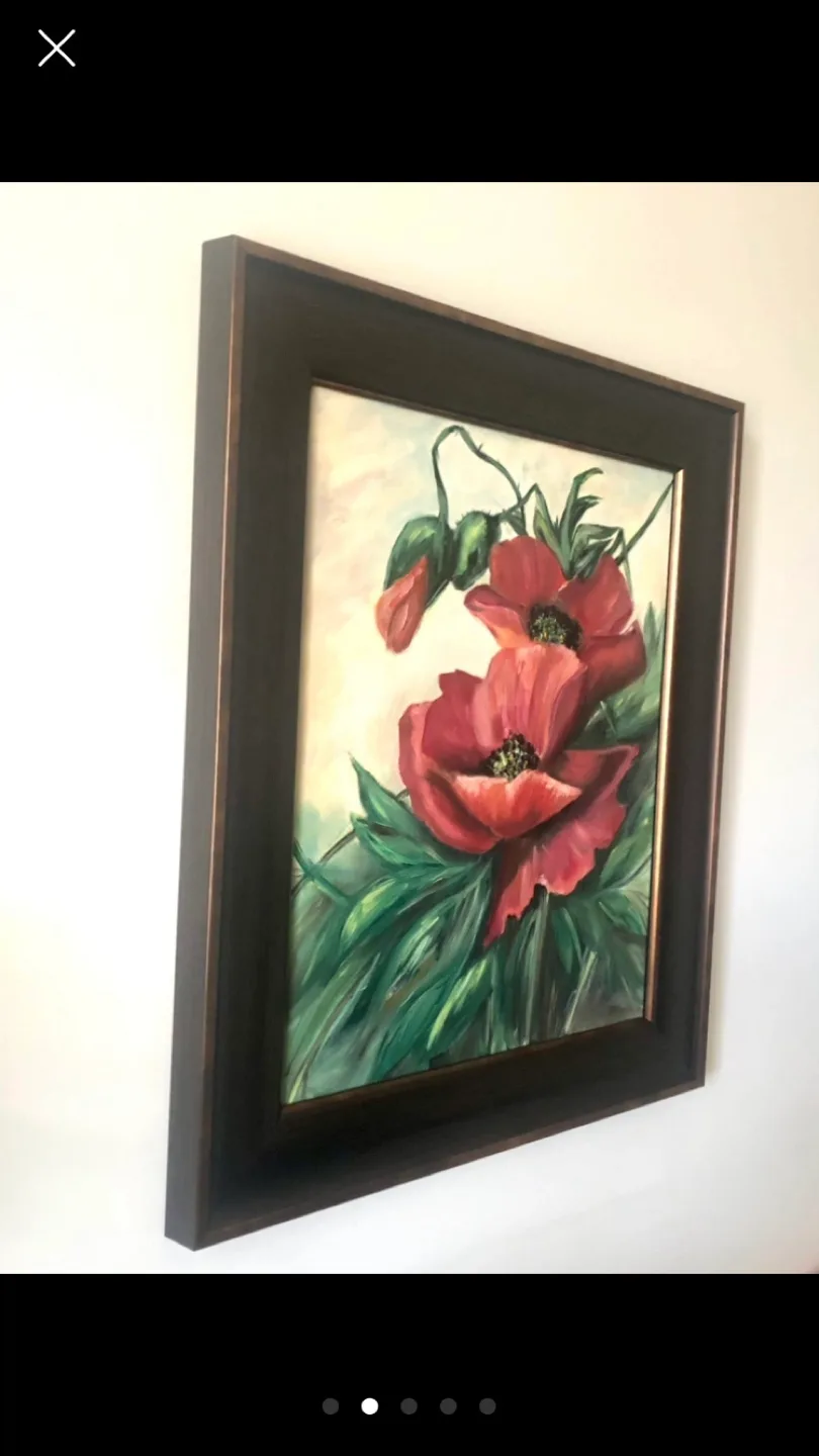 Framed Poppy Original Painting image indicator(2)