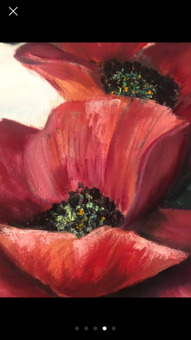 Framed Poppy Original Painting image indicator(3)