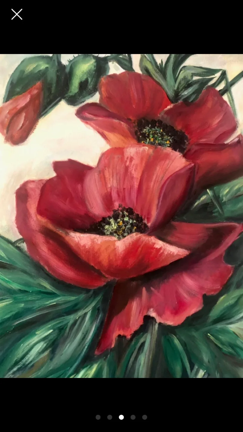 Framed Poppy Original Painting image indicator(5)