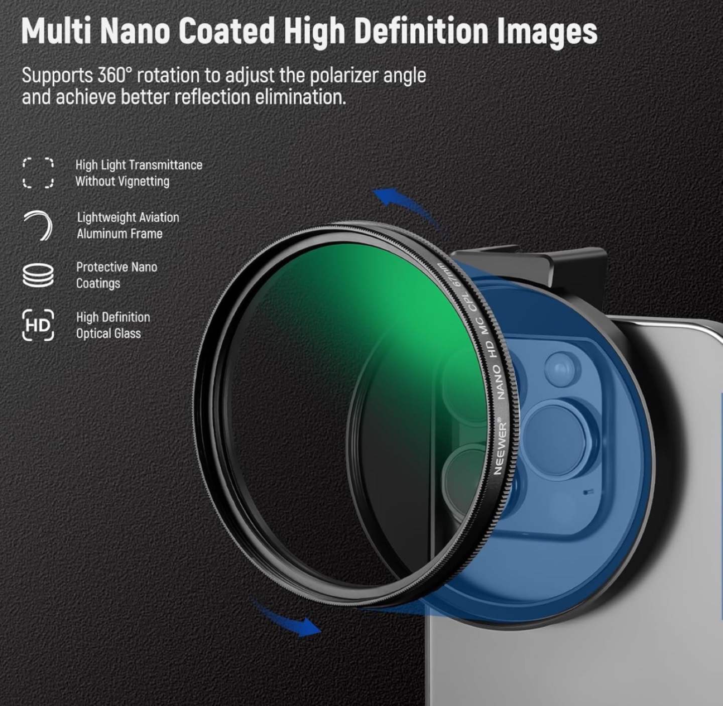 Neewer 57mm CPL Lens For Iphone/Android - photo 5